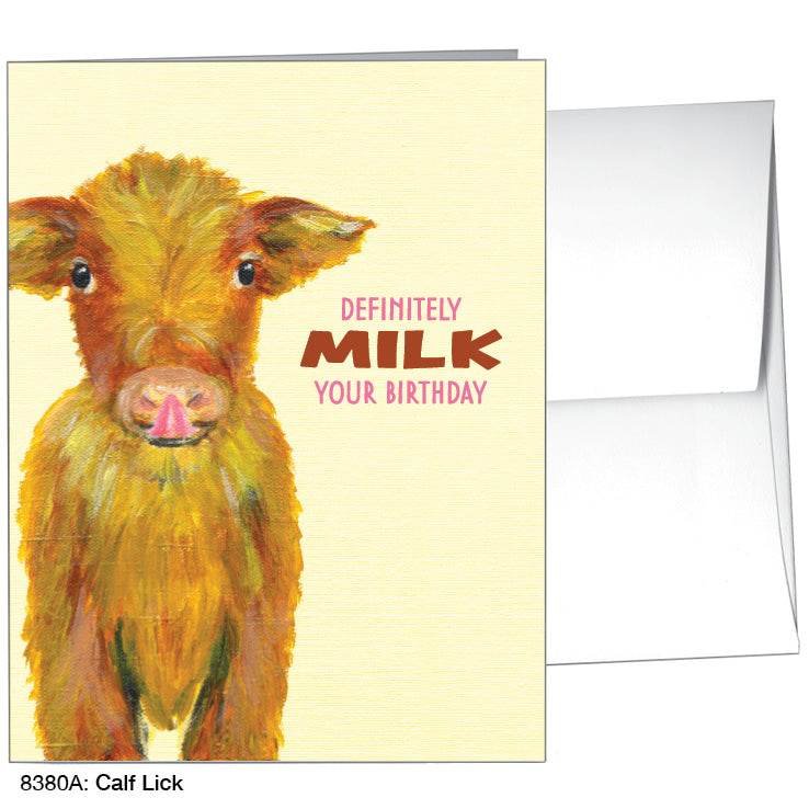 Calf Lick, Greeting Card (8380A), A2 Card, printedcanvas.com