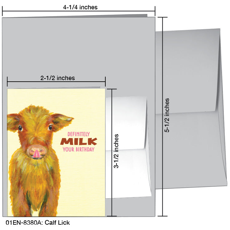 Calf Lick, Greeting Card (8380A), Enclosure Card, printedcanvas.com