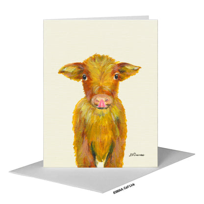 Calf Lick, Greeting Card (#8380AA)