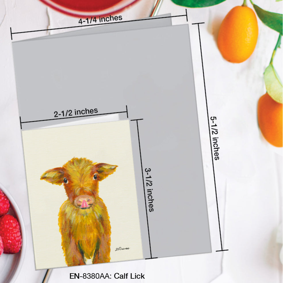 Calf Lick, Greeting Card (#8380AA)