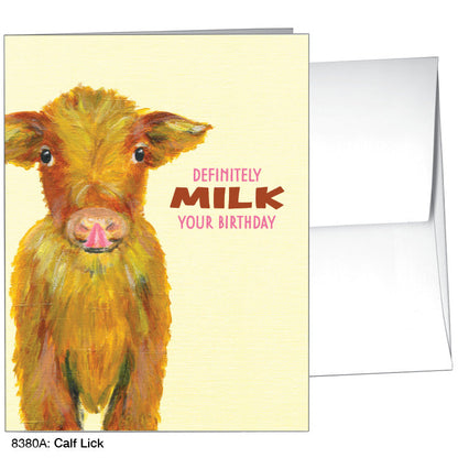 Calf Lick, Greeting Card (8380A), A2 Card, www.printedcanvas.com