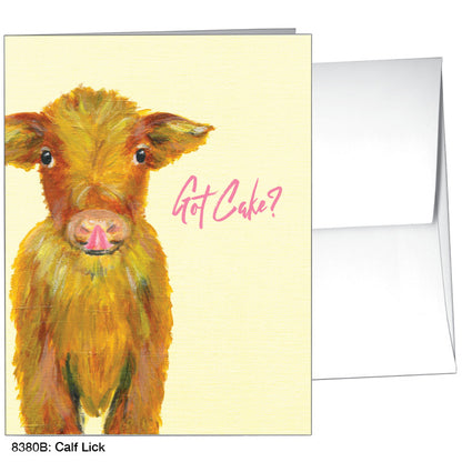 Calf Lick, Greeting Card (8380B), A2 Card, printedcanvas.com