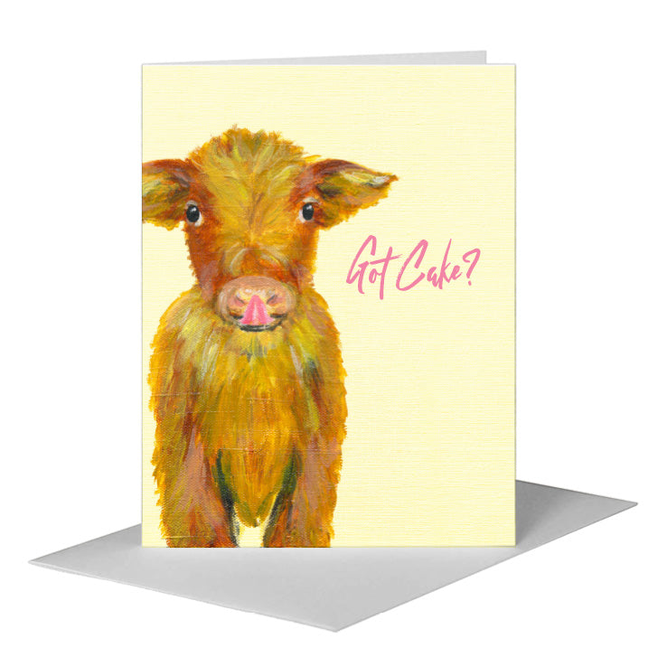 Calf Lick, Greeting Card (#8380B) A2 Card Front, www.printedcanvas.com