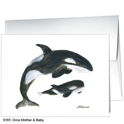 Orca Mother & Baby, Greeting Card (8385), A2, printedcanvas.com