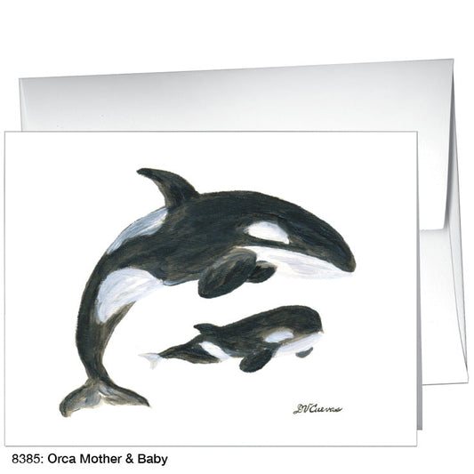 Orca Mother & Baby, Greeting Card (8385), A2, printedcanvas.com