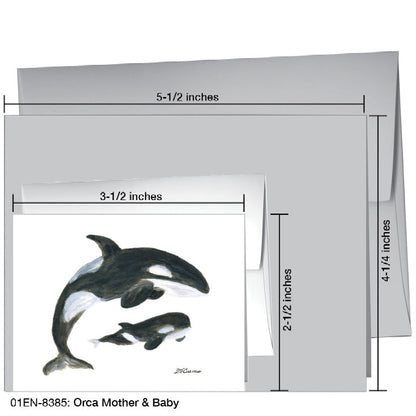 Orca Mother & Baby, Greeting Card (8385), Enclosure, printedcanvas.com