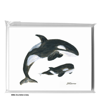 Orca Mother & Baby, Greeting Card (#8385A)