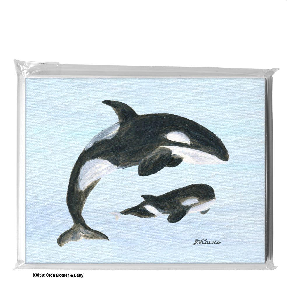 Orca Mother & Baby, Greeting Card (#8385B)