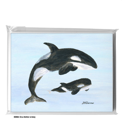 Orca Mother & Baby, Greeting Card (#8385B)