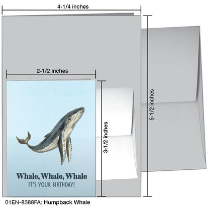 Humpback Whale, Greeting Card (#8388FA), Enclosure Card, www.printedcanvas.com