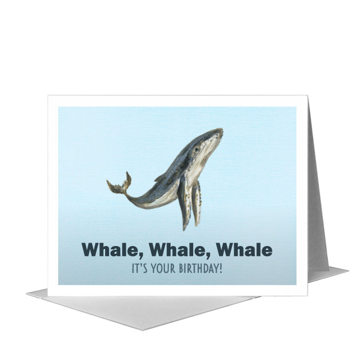 Humpback Whale, Greeting Card (#8388F), A2 Card Front, www.printedcanvas.com