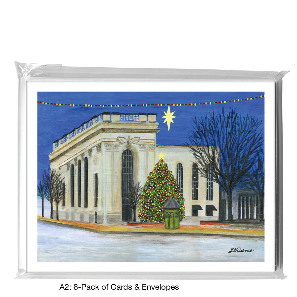 Main Square Holiday, York PA, Greeting Card (8389), A2 8-Pack, printedcanvas.com
