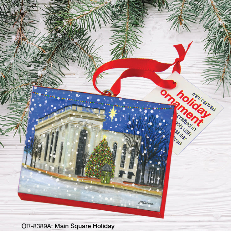 Main Square Holiday, York PA, Ornament (OR-8389A), Front, printedcanvas.com