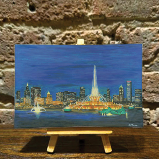 Buckingham Fountain at Night, Chicago, Mini Artwork (MA-8390A)