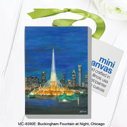 Buckingham Fountain At Night, Chicago, Mini Canvas (MC-8390E), Front, printedcanvas.com