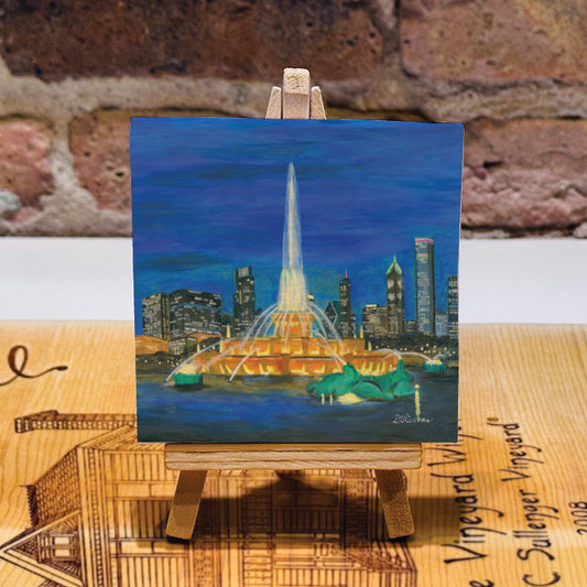 Buckingham Fountain at Night, Chicago, Mini Artwork (MA-8390M)