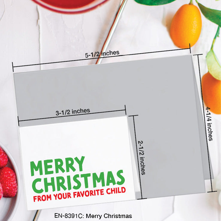 Merry Christmas, Greeting Card (8391C), Enclosure Card, www.printedcanvas.com