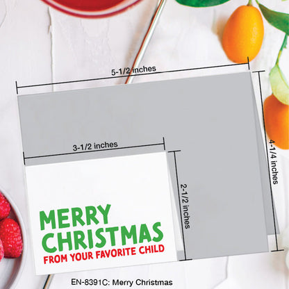 Merry Christmas, Greeting Card (8391C), Enclosure Card, www.printedcanvas.com