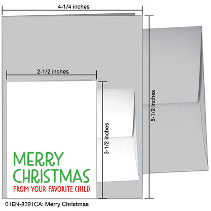 Merry Christmas, Greeting Card (8391CA), Enclosure Card, www.printedcanvas.com