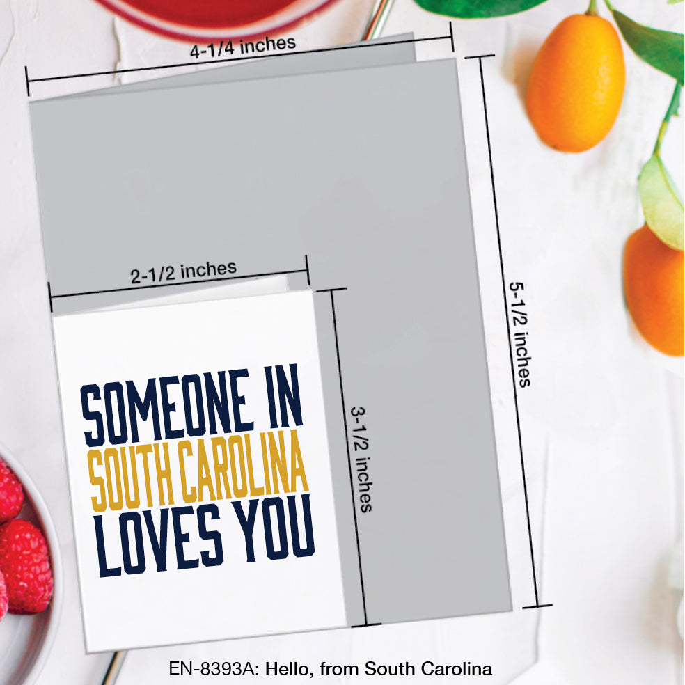 Hello, from South Carolina, Greeting Card (#8393A)