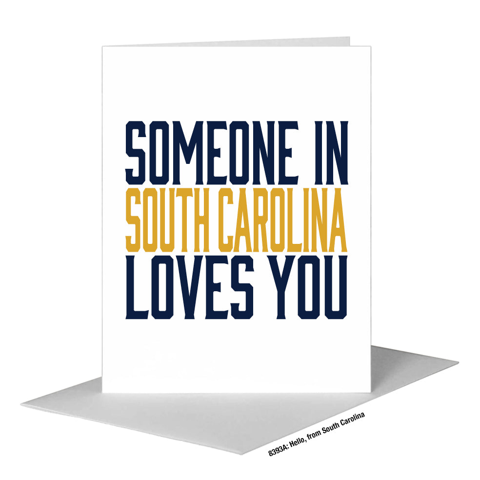 Hello, from South Carolina, Greeting Card (#8393A), A2 Card Front, www.printedcanvas.com