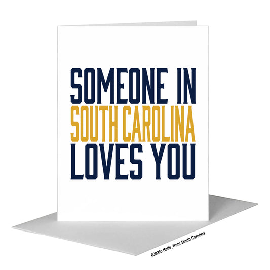 Hello, from South Carolina, Greeting Card (#8393A), A2 Card Front, www.printedcanvas.com