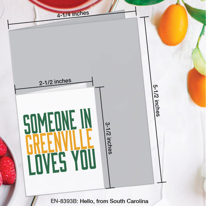 Hello, from South Carolina, Greeting Card (#8393B)