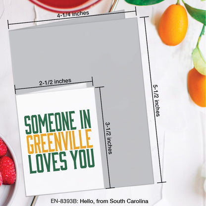 Hello, from South Carolina, Greeting Card (#8393B)