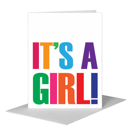 It's a Girl!, Greeting Card (#8394A) A2 Card Front, www.printedcanvas.com
