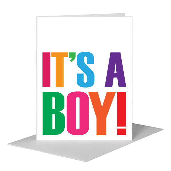 It's a Boy!, Greeting Card (#8395A) A2 Card Front, www.printedcanvas.com