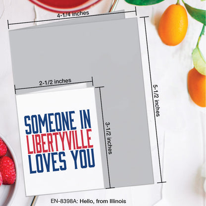 Hello, from Illinois, Greeting Card (#8398A)