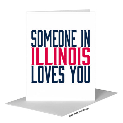 Hello, from Illinois, Greeting Card (#8398C), A2 Card Front, www.printedcanvas.com
