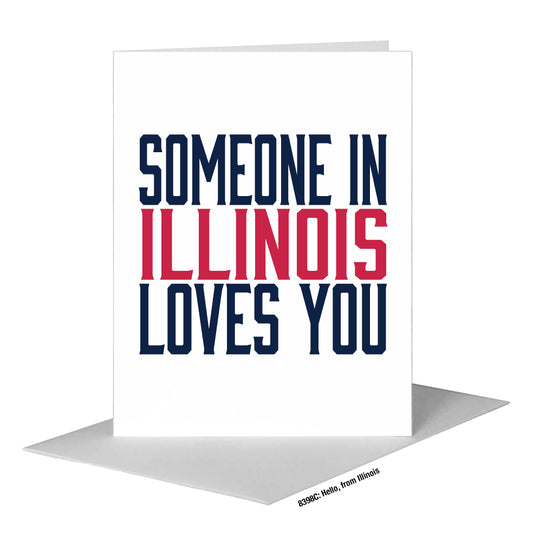 Hello, from Illinois, Greeting Card (#8398C), A2 Card Front, www.printedcanvas.com