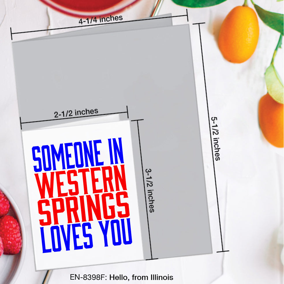 Hello, from Illinois, Greeting Card (#8398F)