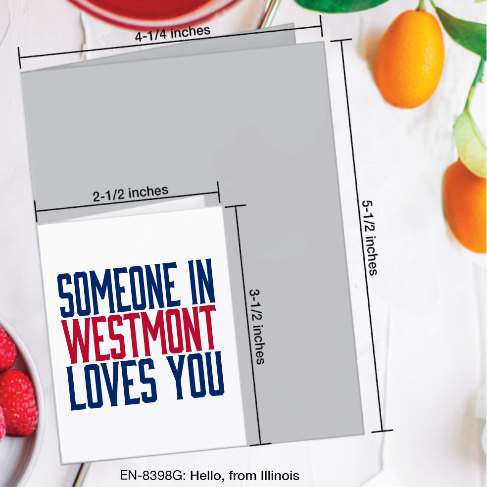 Hello, from Illinois, Greeting Card (#8398H)