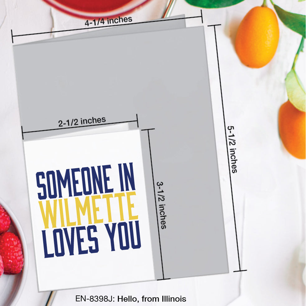 Hello, from Illinois, Greeting Card (#8398J)
