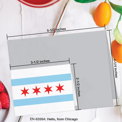 Hello, from Chicago, Greeting Card (8399A), Enclosure Card, www.printedcanvas.com