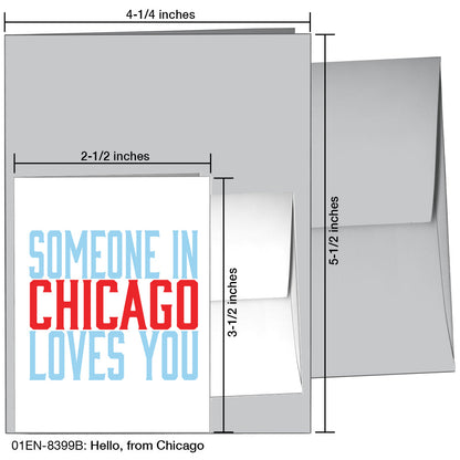 Hello, From Chicago, Greeting Card (8399B), Enclosure, printedcanvas.com