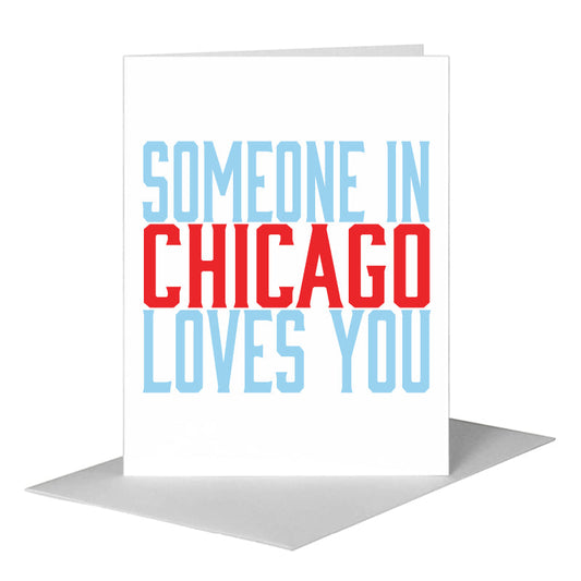 Hello, from Chicago, Greeting Card (#8399B) A2 Card Front, www.printedcanvas.com