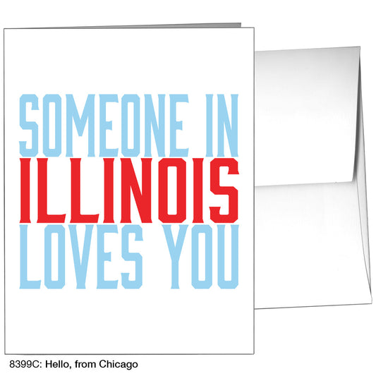 Hello, from Chicago, Greeting Card (8399C), A2 Card Front, www.printedcanvas.com