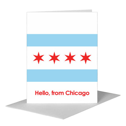 Hello, from Chicago, Greeting Card (#8399VA) A2 Card Front, www.printedcanvas.com