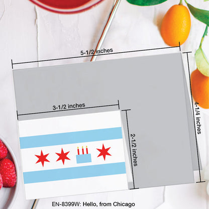 Hello, from Chicago, Greeting Card (8399W), Enclosure Card, www.printedcanvas.com