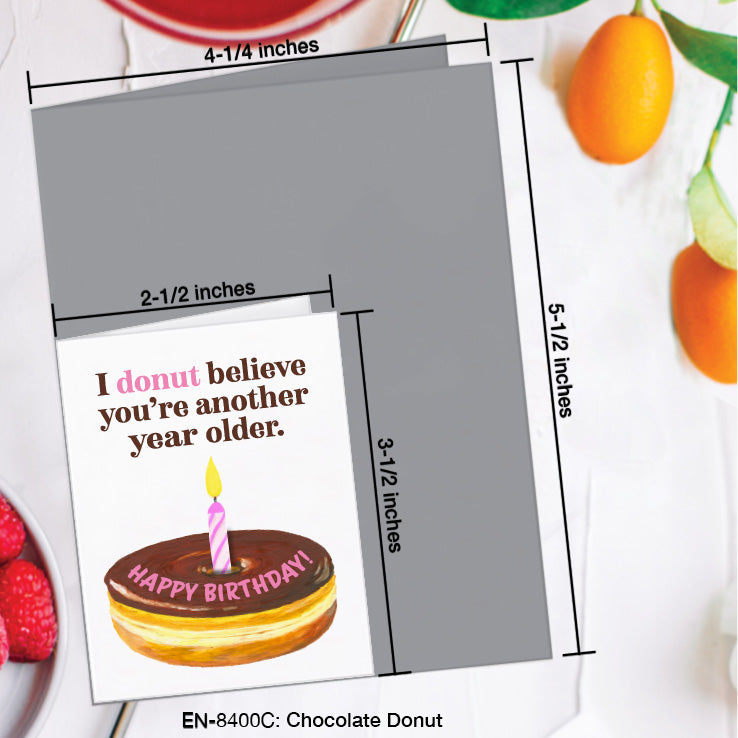 Chocolate Donut, Greeting Card (8400C), Enclosure, www.printedcanvas.com