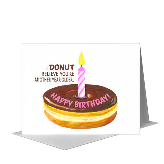 Chocolate Donut, Greeting Card (#8400D) A2 Card Front, www.printedcanvas.com