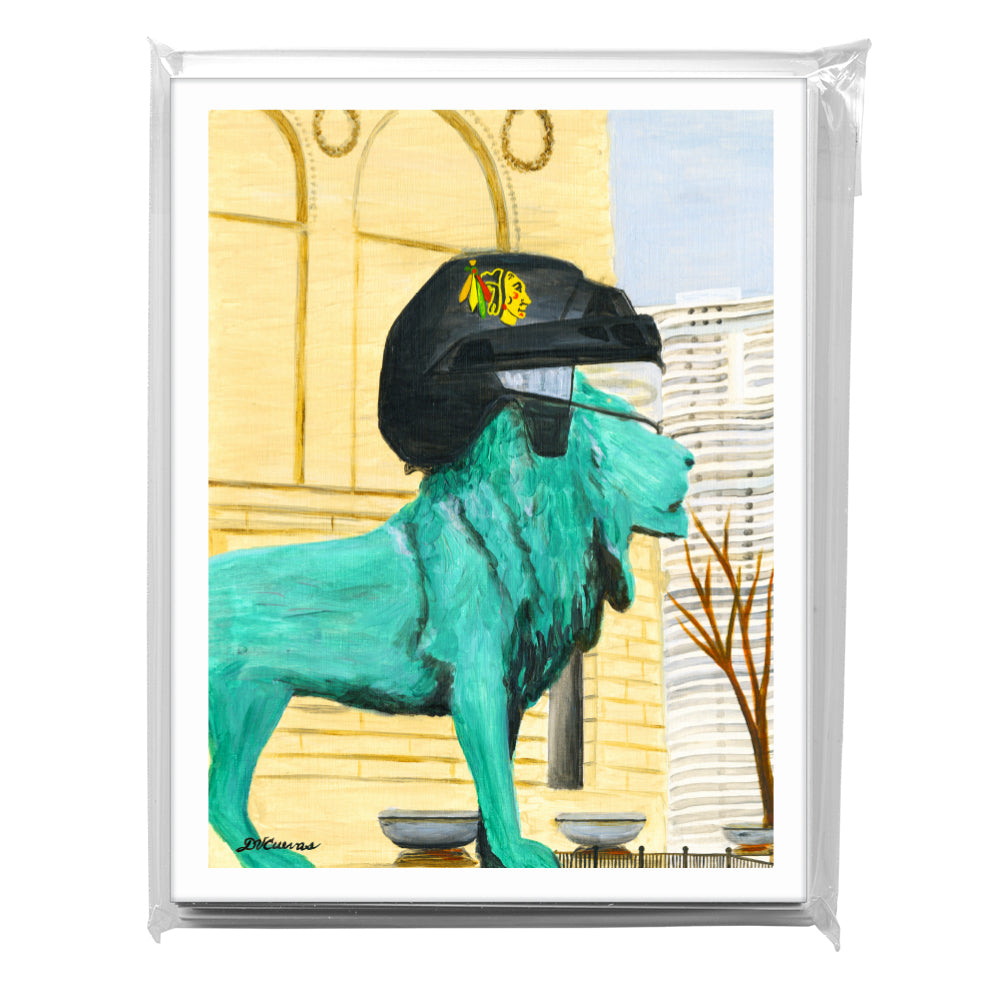 Blackhawks Lion, Chicago, Greeting Card (8401), A2 8-Pack, printedcanvas.com