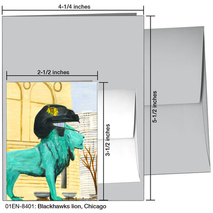 Blackhawks Lion, Chicago, Greeting Card (8401), Enclosure, printedcanvas.com