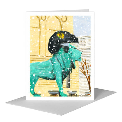 Blackhawks Lion, Chicago, Greeting Card (#8401B) A2 Card Front, www.printedcanvas.com