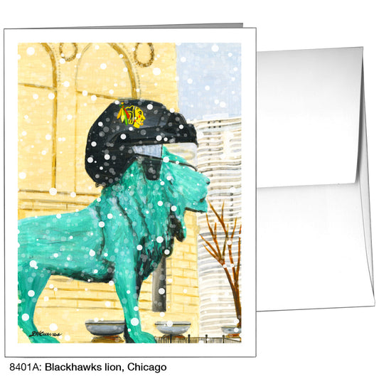 Blackhawks Lion, Chicago, Greeting Card (8401A), A2, printedcanvas.com