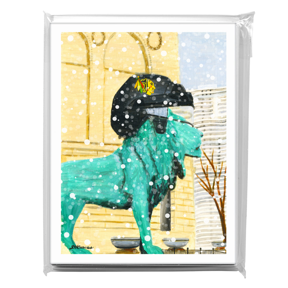 Blackhawks Lion, Chicago, Greeting Card (8401A), A2 8-Pack, printedcanvas.com