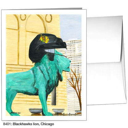 Blackhawks Lion, Chicago, Greeting Card (8401), A2, printedcanvas.com